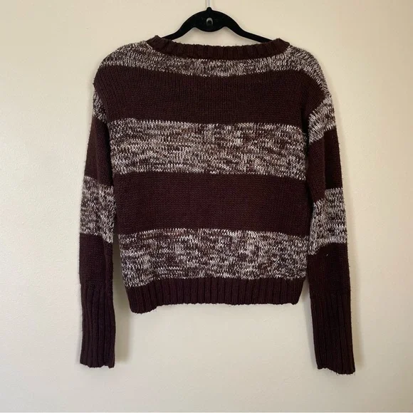 Takeout | Brown Striped Crop Sweater | Size Medium - Picture 6 of 8
